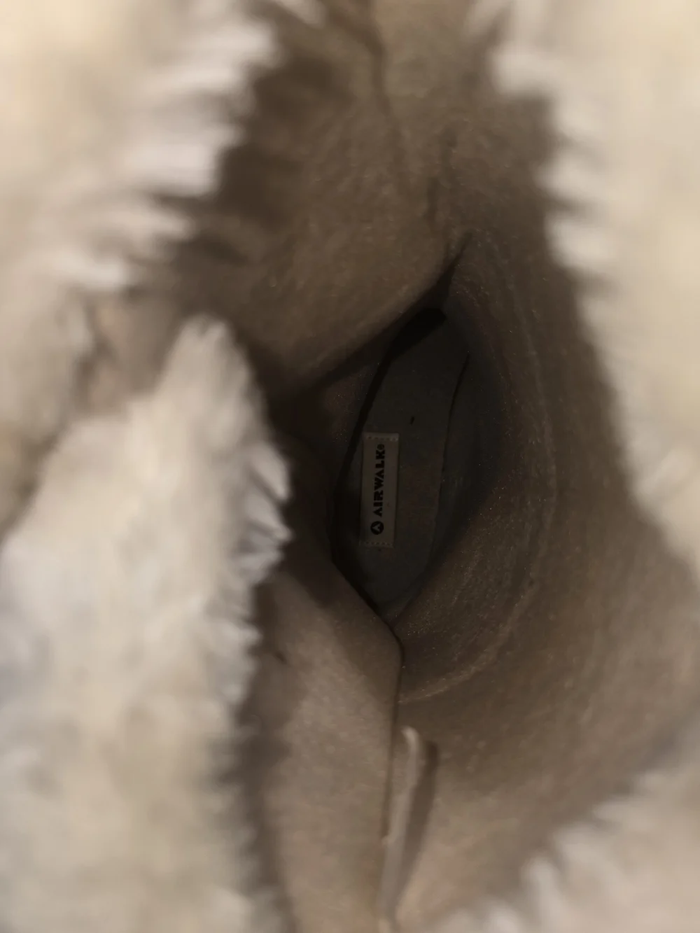 Airwalk Tan Faux-Suede Ankle Boots with White Faux-Fur Cuff